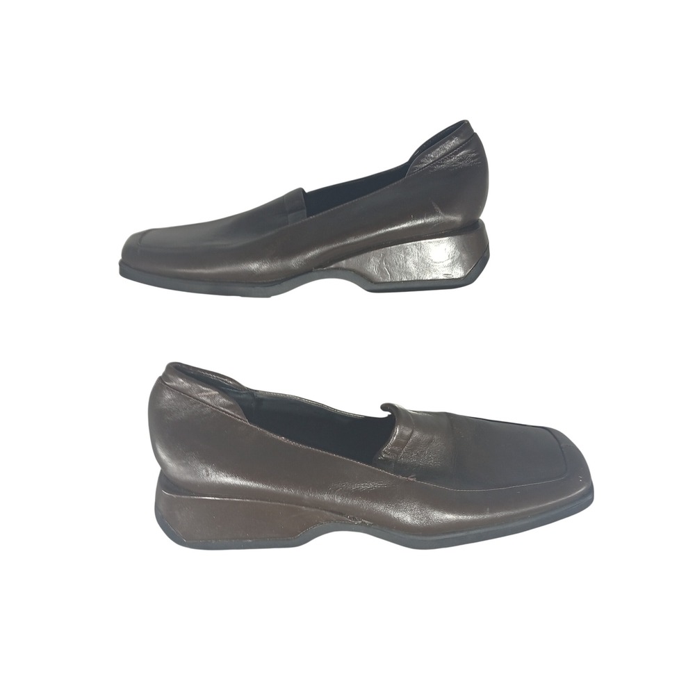 Bellini Harley Brown Leather Square Toe Wedge Loafers Mens 9W 3110921